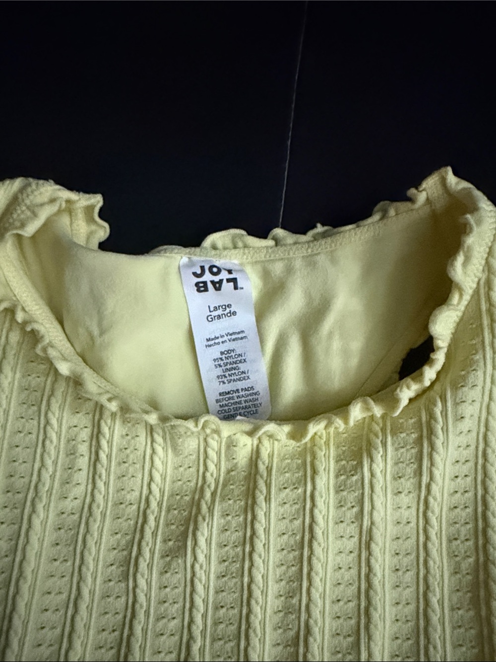 JoyLab Yellow Ruffled Edge Knit Tank - Picture 3 of 4
